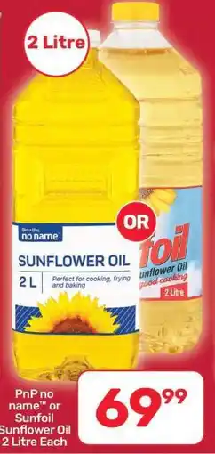 Pick n Pay Hypermarket PnP no name or Sunfoil Sunflower Oil 2 Litre offer