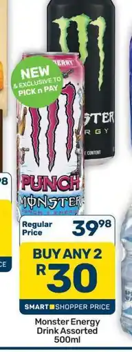 Pick n Pay Hypermarket Monster Energy Drink Assorted 500ml offer