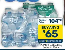 Pick n Pay Hypermarket PnP Still or Sparkling Water 6x500ml offer