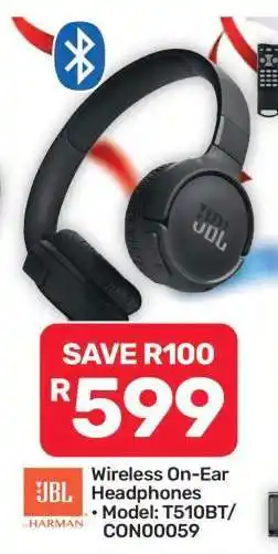 Pick n Pay Hypermarket JBL Wireless On-Ear Headphones offer