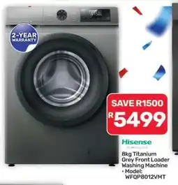 Pick n Pay Hypermarket Hisense 8kg Titanium Grey Front Loader Washing Machine offer