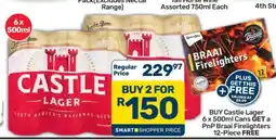 Pick n Pay Hypermarket Castle Lager 6 x 500ml Cans offer