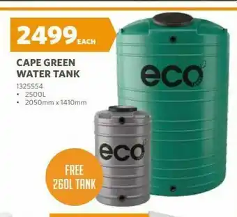 BUCO Cape green water tank offer