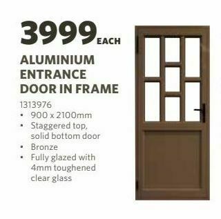 Aluminium entrance door in frame