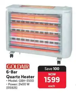 Makro Goldair 6-Bar Quartz Heater offer