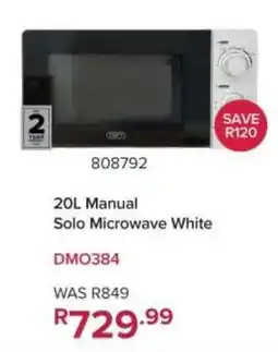 Game 20L Manual Solo Microwave White offer