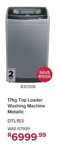 Game 17kg Top Loader Washing Machine Metallic offer