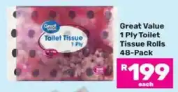 Game Great Value 1 Ply Toilet Tissue Rolls 48-Pack offer