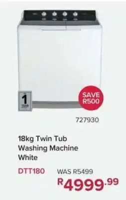 Game 18kg Twin Tub Washing Machine White offer