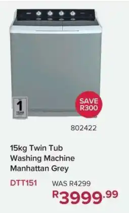 Game 15kg Twin Tub Washing Machine Manhattan Grey offer