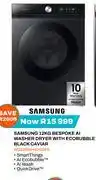 Expert Samsung Bespoke AI 12Kg Washer/Dryer With Eco Bubble Black Caviar WD12BB944DGBFA offer