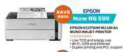 Expert Epson Ecotank M1180 A4 Mono Inkjet Printer C11CG94404SA offer