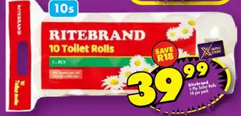Shoprite Ritebrand 1-Ply Toilet Rolls offer