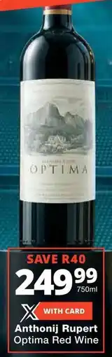 Checkers Anthonij Rupert Optima Red Wine offer