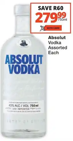 Checkers Absolut Vodka Assorted offer