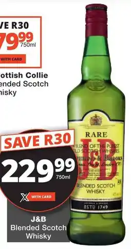 Checkers J&B Blended Scotch Whisky offer