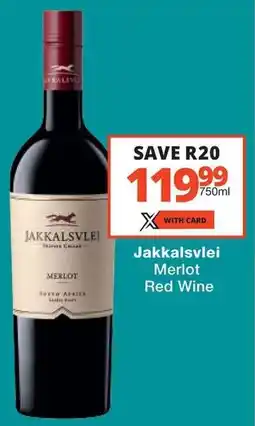 Checkers Jakkalsvlei Merlot Red Wine offer
