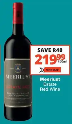 Checkers Meerlust Estate Red Wine offer