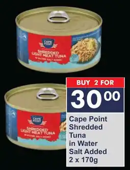 President Hyper Cape Point Shredded Tuna in Water Salt Added offer