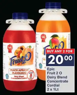 President Hyper Epic Fruit 2 O Dairy Blend Concentrate Cordial offer