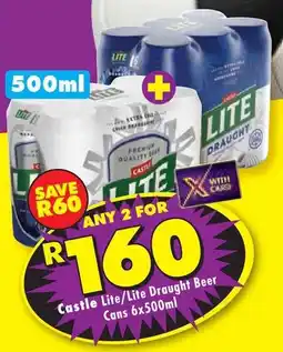 Shoprite Castle Lite/ Lite Draught Beer Cans offer
