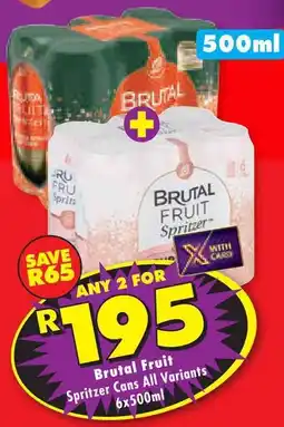 Shoprite Brutal Fruit Spritzer Cans All Variants offer