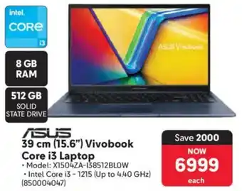 Makro Asus 39 cm 15.6" Vivobook Core i3 Laptop offer