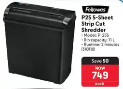 Makro Fellowes P25 5-Sheet Strip Cut Shredder offer