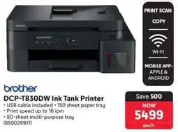 Makro Brother DCP-T830DW Ink Tank Printer offer