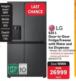 Makro LG Door-in-Door Fridge/ Freezer with Water and Ice Dispenser offer