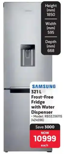 Makro Samsung Frost-Free Fridge with Water Dispenser offer