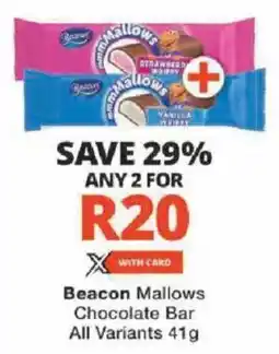 Checkers Beacon Mallows Chocolate Bar All Variants offer