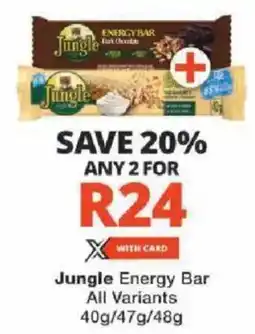 Checkers Jungle Energy Bar All Variants offer