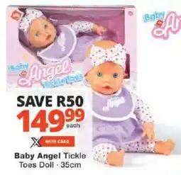Checkers Baby Angel Tickle Toes Doll offer