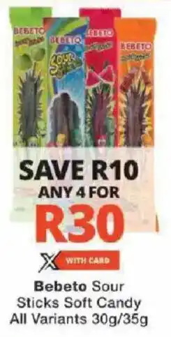 Checkers Bebeto Sour Sticks Soft Candy All Variants offer