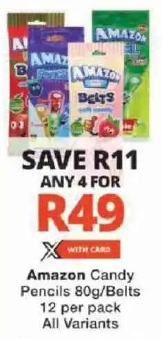 Checkers Amazon Candy Pencils/ Belts All Variants offer