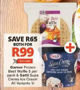 Checkers Garner Frozen Best Waffle & Gatti Supa Crema Ice Cream All Variants offer