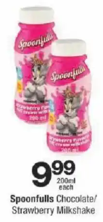 Checkers Spoonfulls Chocolate/ Strawberry Milkshake offer