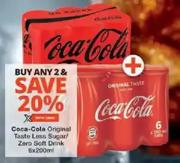 Checkers Coca-Cola Original Taste Less Sugar/ Zero Soft Drink offer