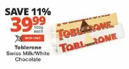 Checkers Toblerone Swiss Milk/ White Chocolate offer
