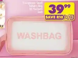 Shoprite Transparent Small Toiletry Bag All Variants offer