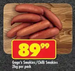 Shoprite Gogo's Smokies/ Chilli Smokies offer