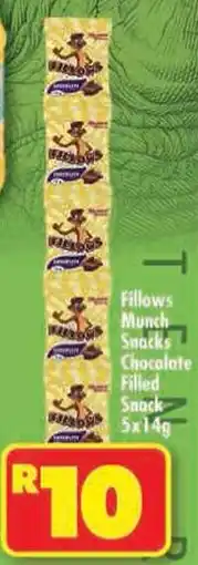 Shoprite Fillows Munch Snacks Chocolate Filled Snack offer