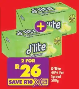Shoprite D'lite 40% Fat Spread offer
