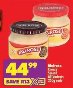 Shoprite Melrose Cheese Spread All Variants offer