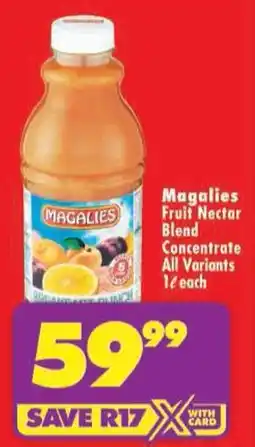 Shoprite Magalies Fruit Nectar Blend Concentrate All Variants offer