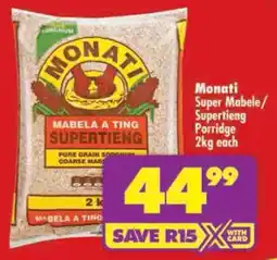 Shoprite Monati Super Mabela/ Supertieng Porridge offer