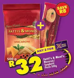 Shoprite Fatti's & Moni's Macaroni/ Spaghetti Pasta offer
