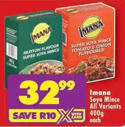 Shoprite Imana Soya Mince All Variants offer