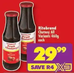 Shoprite Ritebrand Chutney All Variants offer
